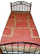 Cotton Bedspreads-Red Floral Block Print Indian Bedding Tapestry Sofa Throw