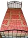 Cotton Bedspreads-Red Floral Block Print Indian Bedding Tapestry Sofa Throw