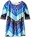 My Michelle Girls' Big Lace Printed Chevron Sheath Dress with Crochet Hem Sleeves