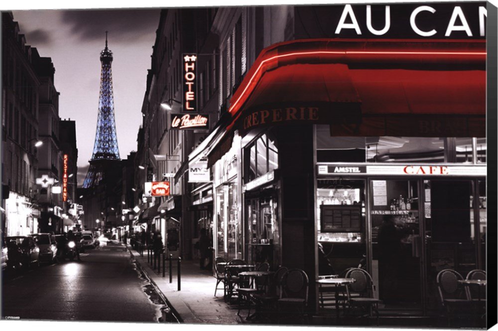 Amazon.com: Rue Parisienne Canvas Art Wall Picture, Museum Wrapped ...
