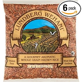 Lundberg Wehani, A Gourmet Aromatic Whole Grain Brown Rice, 16-Ounce Bags (Pack of 6)