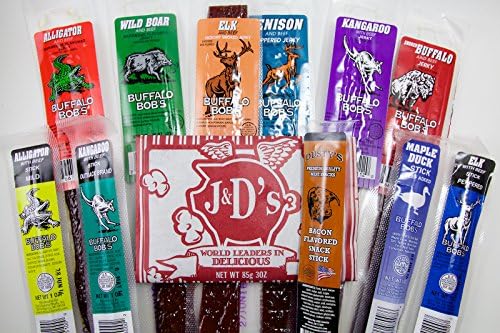 12 Piece Buffalo Bob's Exotic Jerky w/ "Bonus" Bacon Set