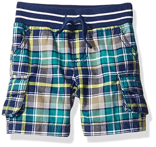 Crazy 8 Boys' Baby Green Plaid Cargo Short