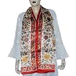 Printed Scarves Satin Silk India 22 X 72 inches
