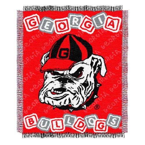 NCAA Georgia Bulldogs 36-Inch-by-46-Inch Woven Jacquard Baby Throw