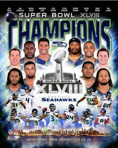 Seattle Seahawks 2014 Super Bowl XLVIII Championship Composite Photo (Size: 8
