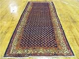 IMAGE OF 4'0 x 10'1 Navy Blue Persian Hand Knotted Wool Botemir Runner Rug
