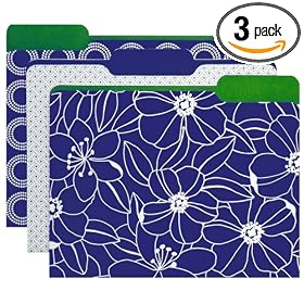 Pepper Pot By The Gift Wrap Company Constructive Floral File Folders (Pack of 3)