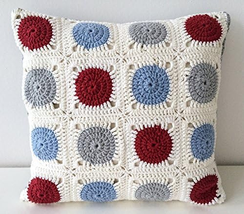 Spotty Crochet Throw Pillow Cover 2 sizes Customizable