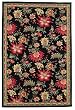 828 Area Rugs: Accents CCL18 Black Floral: 4'X6' Rectangle