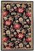 828 Area Rugs: Accents CCL18 Black Floral: 4'X6' Rectangle