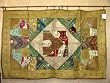 Ethnic Golds Beaded India Sari Wall Hanging Tapestry CLEARANCE