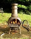 Quality Cast Iron Chimenea BBQ with Swing out Grill Barbeque Chiminea Patio Heather