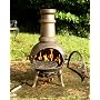 Quality Cast Iron Chimenea BBQ with Swing out Grill Barbeque Chiminea Patio Heather=bronze
