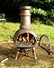 Outdoor Living : Quality Cast Iron Chimenea BBQ with Swing out Grill Barbeque Chiminea Patio Heather=bronze