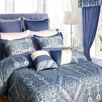 Tribeca Living Atlantis 12-Piece Cotton Bed in a Bag with Deep Pocket Sheet Set, Full, Paisley