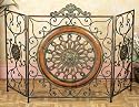 55" Wide Tuscany FIREPLACE FIRE SCREEN with Antique Oxidized Roman Mediterranean Design