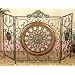 55" Wide Tuscany FIREPLACE FIRE SCREEN with Antique Oxidized Roman Mediterranean Design