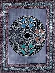 Blue Celtic Ball Indian Bedspread, Twin Size