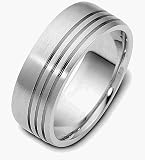 8mm Stylish Platinum Comfort Fit Wedding Band Ring