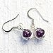 Amethyst Beads Dangle Earrings Semi Precious February Birth Stone Jewelry