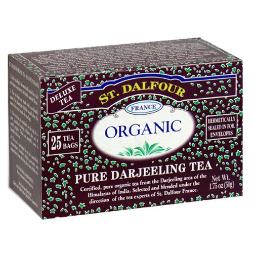 St. Dalfour Organic Tea, Pure Darjeeling, Tea Bags, 25-Count Boxes (Pack of 12) by St. Dalfour