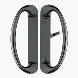 Cambridge Zinc Die-Cast Sliding Glass Door Handle in Black Chrome Finish