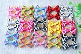 40pcs/20pairs Cute New Dog Hair Bows Rubber Bands Curve Styles Top Quality Dog Topknot Dog Bows Pet Grooming Products Mix Colors Pet Hair Bows Topknot