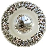 Churchill China Thanksgiving Turkey Multi Colors Rimmed Soup Bowls, Set of 4