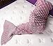 Sun Cling® Mermaid Tail Blanket Crochet for Adult Teens Living Room Bedroom Sofa Super Soft Scales Blankets Sleeping Bags-Peach