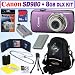 Canon PowerShot SD980IS 12MP Digital Camera (Purple) + 8GB Deluxe Accessory Kit