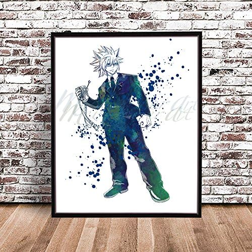LEO LOKE FROM FAIRY TAIL Watercolor Styled PRINT by MeiFlowerArt (Small 8.5" x 11") silhouette painting, poster, Illustration, drawing, wall decor art work rainbow