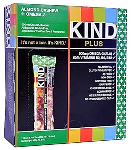 KIND Almond Cashew with Flax + Omega-3 - Box of 12 Bars