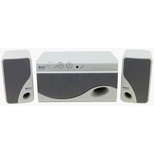 Micro Innovations MM300S 2.1 Computer Speakers (3-Speaker, Black & White)