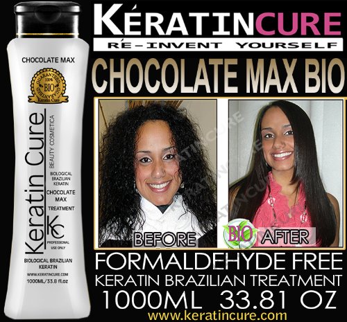 KERATIN BRAZILIAN TREATMENT KERATIN CURE CHOCOLATE MAX BIO kc KERATIN CURE 1000ML 33 FL OZ TRULY FORMALDEHYDE FREE 1 LITER