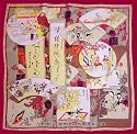 Chinese Apparel / Chinese Clothing & Accessories: Chinese Silk Scarf - Chinese Painting & Calligraphy