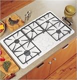 GE Profile JGP963 36 Gas Cooktop, Deep Recessed Cooktop, Continuous G