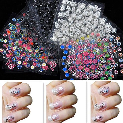 50 Sheets Nail Art Transfer Stickers 3D Design Manicure Tips Decal Decoration