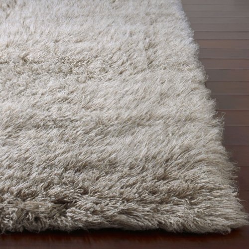 Flokati Rug 5x7 Grey Wool Handmade Heavy Soft Shag