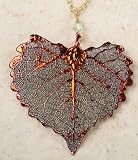 Necklace - Cottonwood Leaf Pendant, Iridescent