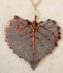 Necklace - Cottonwood Leaf Pendant, Iridescent