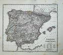 Spain Portugal 1874 Stielers Map Gibraltar Ibiza