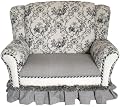 Angel Song Black Toile Wingback Girl's Loveseat Chair