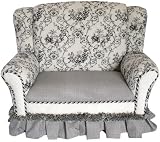Product details for Angel Song Black Toile Wingback Girl's Loveseat Chair
