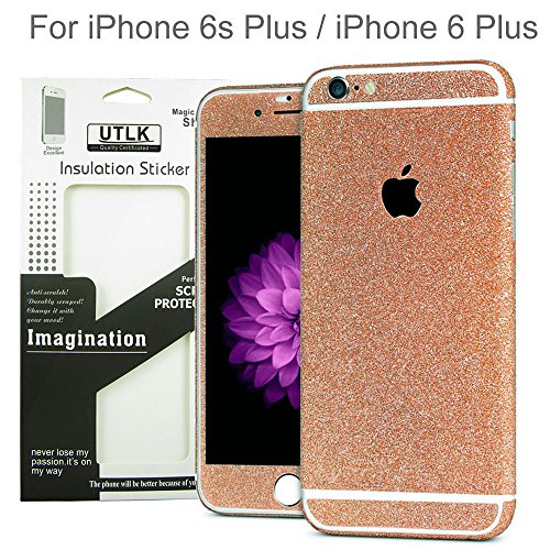 UTLK iPhone 6s Plus / 6 Plus Glitter Sticker Full Body Luxury Bling Crystal Diamond Screen Protector Film Sticker for Iphone 6s Plus Bling Decal Pink