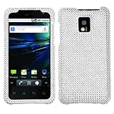 LG T-Mobile G2x Rhinestone Bling Bling Protector Phone Case Cover- Silver