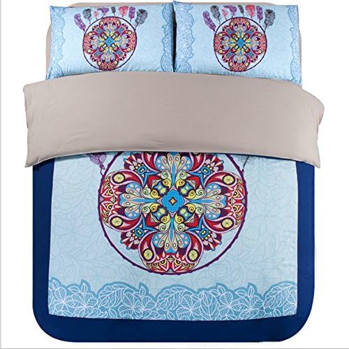 Zacard Ethnic Style Bohemian Chic Bedding Sets Boho Duvet Cover Sets Flat / Fitted Sheet Sets Twin Full Queen (Flat Sheet, Full)