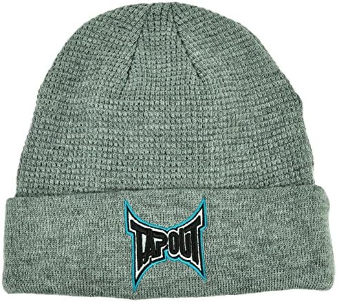 Tapout Gray Cuffed Knit Beanie Toque Hat Mixed Martial Arts MMA UFC Cage Fight