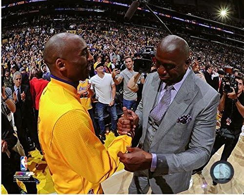 Kobe Bryant &amp; Magic Johnson Bryant's Final NBA Game-Staples Center 8x10 Photo