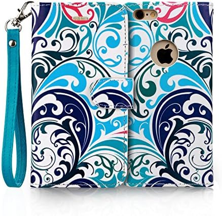 iPhone 6S Plus Case,iPhone 6 Plus Case,iPhone 6s Plus Wallet Case,iphone 6s Plus Stand Case, ElandCase PU Leather Flip Cover Wallet Card Case for Apple iPhone 6/6s 5.5inch （Blue）
